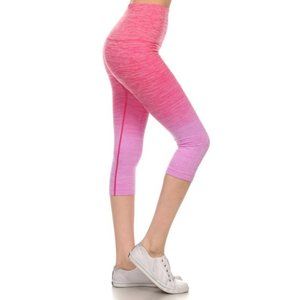 Pink and Purple High Waist Ombre Capris NWT